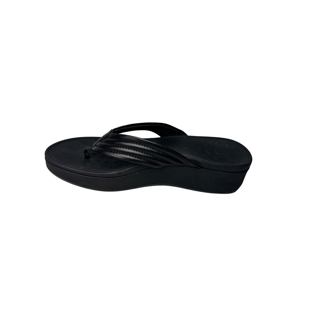 Vionic Pacific Cherine Black Platform Flip Flops Sandals Womens 9 Wide Comfort